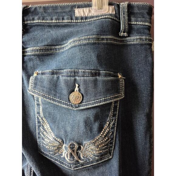 Rock & Republic plus size jeans with stretch womens size 16 dark blue - Picture 4 of 6